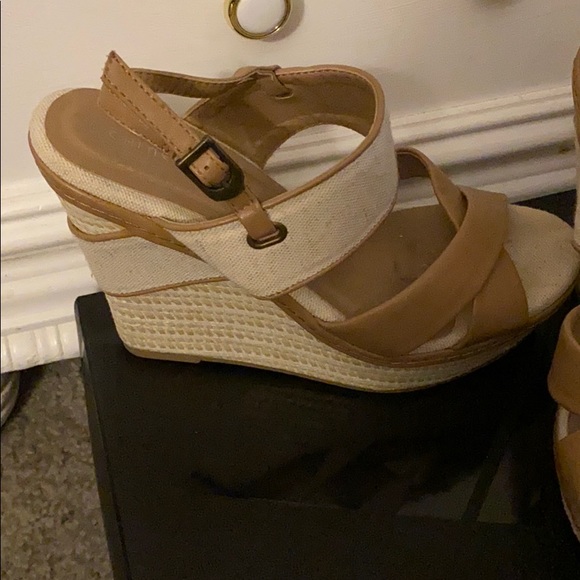 Tan Wedge Sandals - Picture 2 of 3